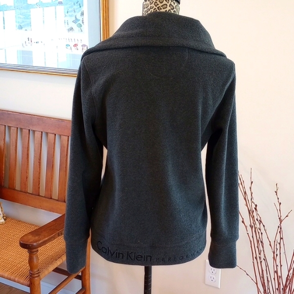 Calvin Klein Performance Ladies Zip Up Fleece Jacket Size:S Color:Gray - Picture 5 of 13